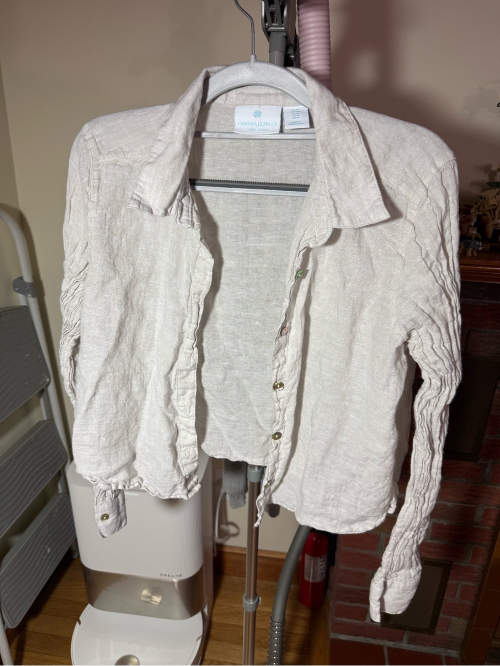 Cynthia Rowley Soft Beige Linen Button-Up Jacket